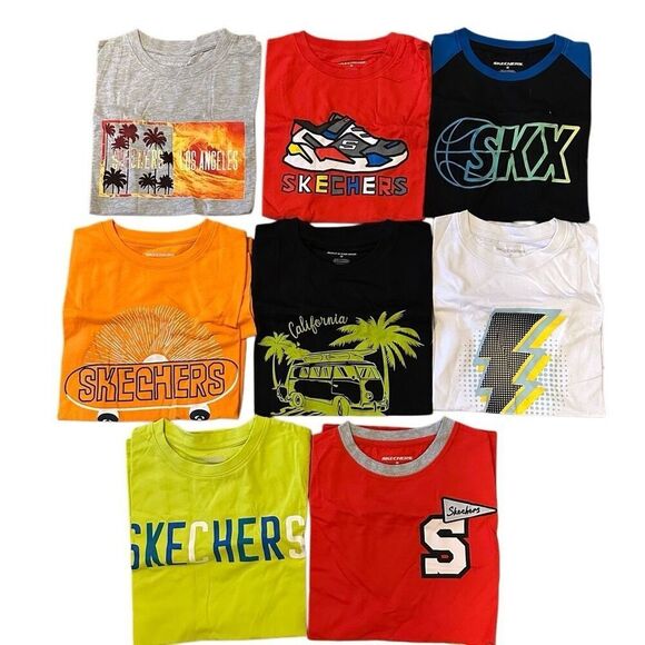 NWOT Skechers Boys Huge 8 Pieces Tee T Shirt Bundle Medium - Picture 1 of 12